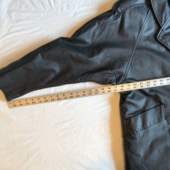 Greg Bell Black Leather Double-Breasted & Fully Lined Coat Style GB7302 Size S - Picture 6 of 12